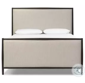 Glenview Cracked Smoked Black Veneer Queen Upholstered Bed