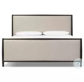 Glenview Cracked Smoked Black Veneer King Upholstered Bed
