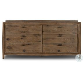 Glenview Weathered Oak Veneer 6 Drawer Dresser