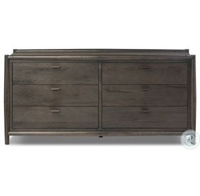 Glenview Cracked Smoked Black Oak 6 Drawer Dresser