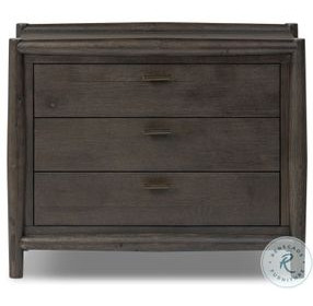 Glenview Cracked Smoked Black Oak 3 Drawer Nightstand