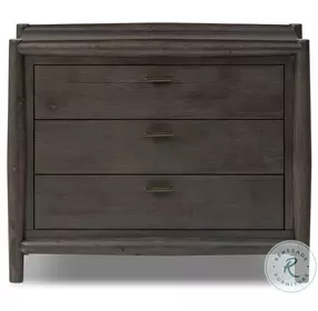Glenview Cracked Smoked Black Oak 3 Drawer Nightstand