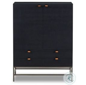 Trey Black Wash Poplar 2 Door Bar Cabinet