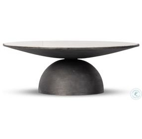 Corbett Creamy Taupe Marble Large Round Coffee Table