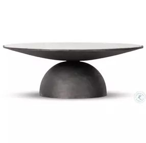 Corbett Creamy Taupe Marble Large Round Coffee Table