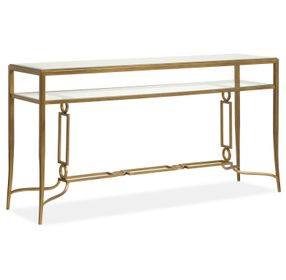 Serenelle Burnished Brass Rectangular Glass Top Sofa Table