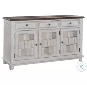 Harbor Place Riverstone White And Tobacco Accent Server