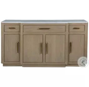 Simpatico White Oak and Carrara Marble Top Buffet