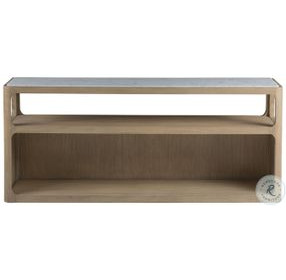 Simpatico White Oak and Carrara Marble Top Sofa Table