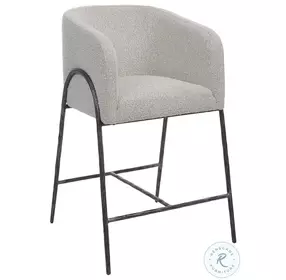 Jacobsen Ivory And Warm Gray Performance Fabric Counter Height Stool