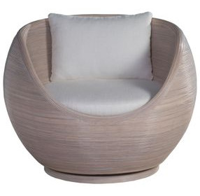 Solimar White Upholstered Swivel Chair