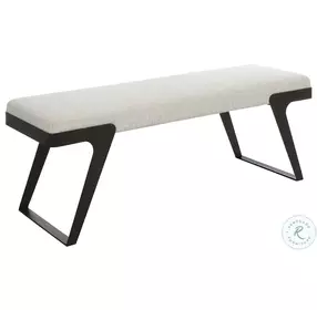 Hover White Performance Fabric Bench