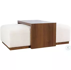 Hudson Ivory Boucle Sliding Cocktail Ottoman