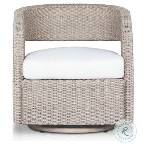 Hawkins Vintage White Outdoor Swivel Chair