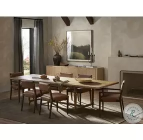 Blinn Worn Oak Veneer Extendable Rectangular Dining Room Set