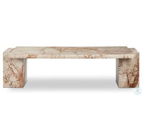 Romano Desert Taupe Marble Rectangular Coffee Table