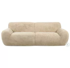 Abide Caramel Faux Sheepskin 96" Sofa