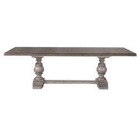 River Place Riverstone Gray and Tobacco 102" Extendable Rectangular Dining Table
