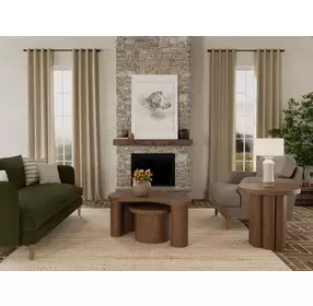 Santa Cruz Whiskey Oak Free Form Bunching Occasional Table Set