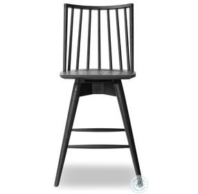 Lewis Black Oak Swivel Counter Height Stool