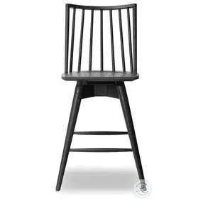 Lewis Black Oak Swivel Counter Height Stool