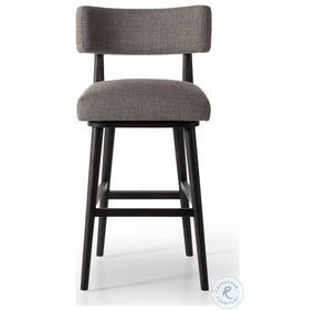 Cardell Alcala Nickel Performance Fabric Swivel Bar Stool