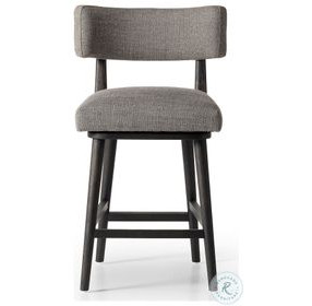 Cardell Alcala Nickel Performance Fabric Swivel Counter Height Stool