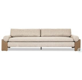 Joette Ellor Beige 104" Upholstered Outdoor Sofa