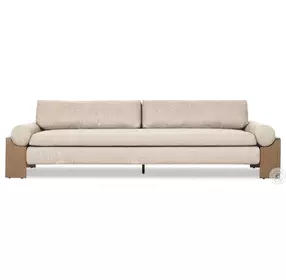 Joette Ellor Beige 104" Upholstered Outdoor Sofa