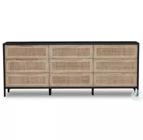 Sydney Black Wash 9 Drawer Dresser