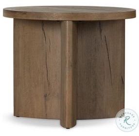 Toli Rustic Grey Veneer Round End Table