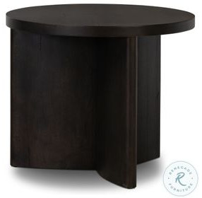 Toli Smoked Black Veneer Round End Table