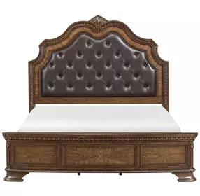 Lorenzi Brown Queen Upholstered Bed