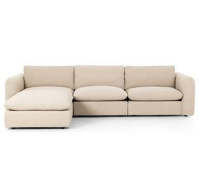 Ingel Antwerp Taupe 3 Piece Sectional with Ottoman