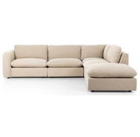 Ingel Antwerp Taupe 5 Piece RAF Sectional with Ottoman