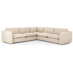 Ingel Antwerp Taupe 4 Piece Sectional with Ottoman