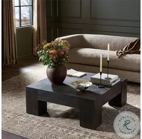 Abaso Ebony Rustic Wormwood Oak Small Square Occassional Table Set