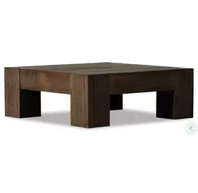 Abaso Ebony Rustic Wormwood Oak Small Square Coffee Table