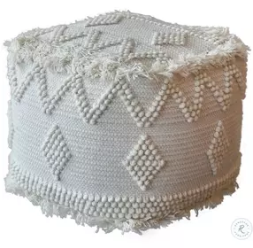 Zuri Soft Ivory Pouf