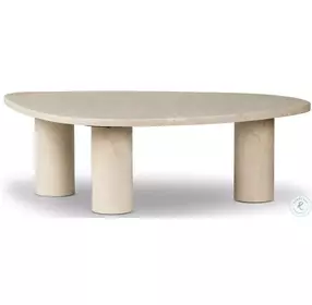 Zion Cream Marble Big Coffee Table