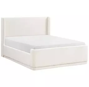 Carmel Beige Eastern King Upholstered Platform Bed