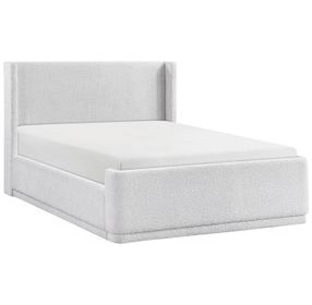 Carmel Light Gray Queen Upholstered Platform Bed