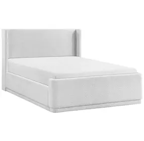 Carmel Light Gray California King Upholstered Platform Bed