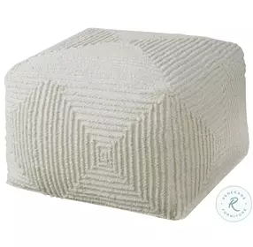 Avery Soft Ivory Pouf