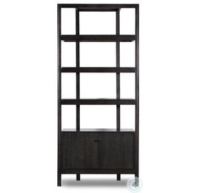 Reza Worn Black Parawood Bookcase