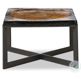 Lennie Amber Cast Glass Square Bunching Table