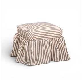 Gertrude Brown Performance Fabric Upholstered Square Skirted Ottoman