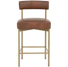 Astellan Bravo Cognac Upholstered Counter Height Stool