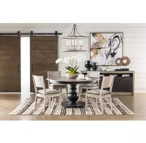 Halifax Flax and Java 86" Rectangular Dining Room Set