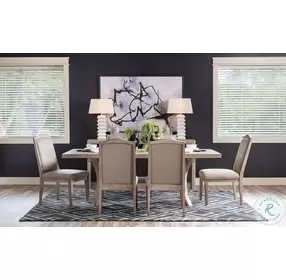 Halifax Flax Trestle Dining Room Set